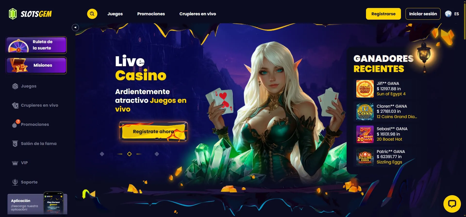 SlotsGem casino con Payz